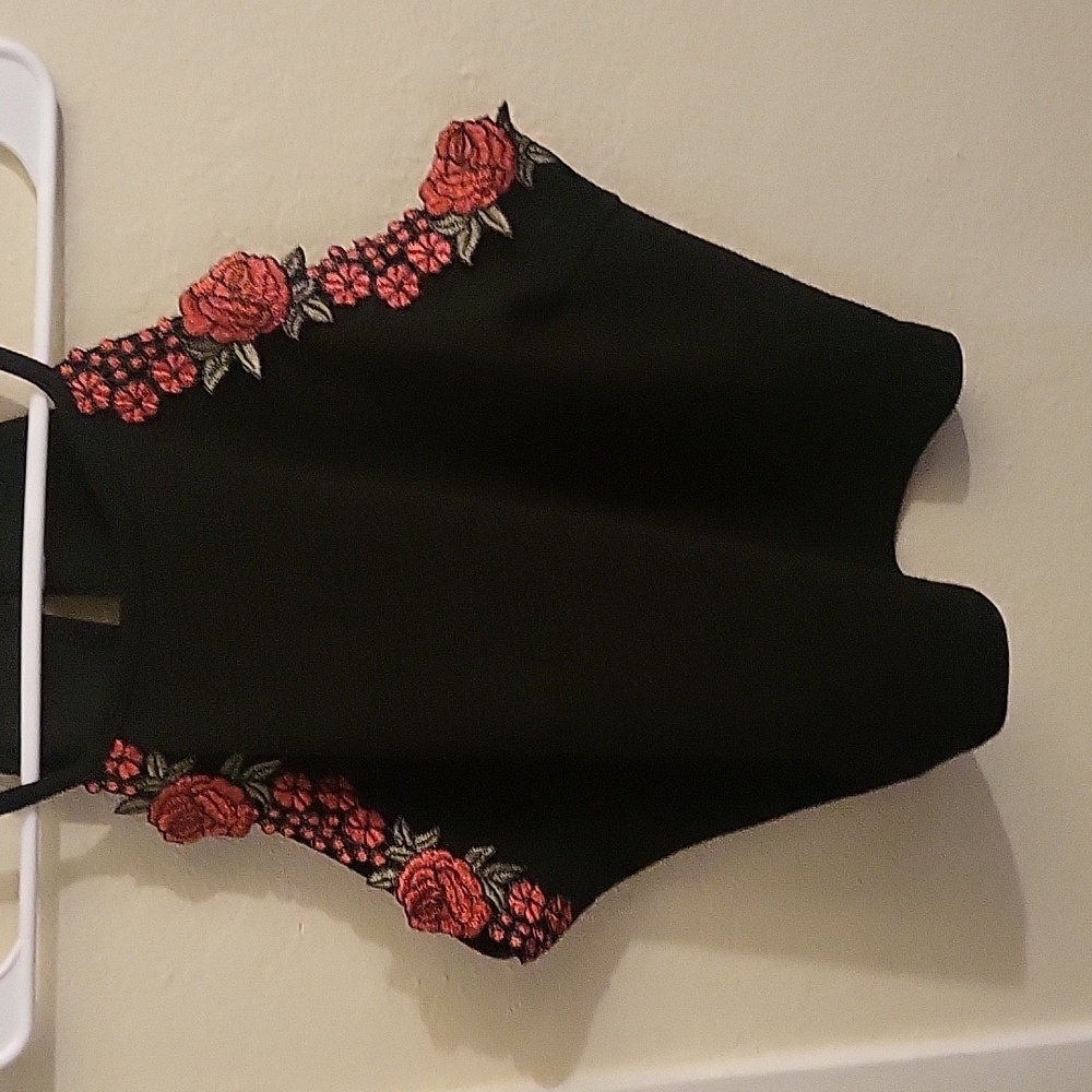 Black with red flowers